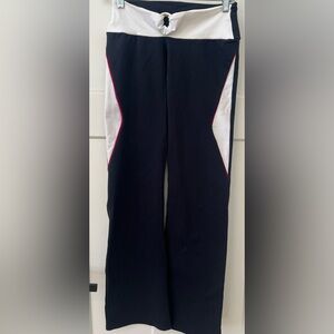 Women’s Black and White Athletic Pants with Hot Pink Trim